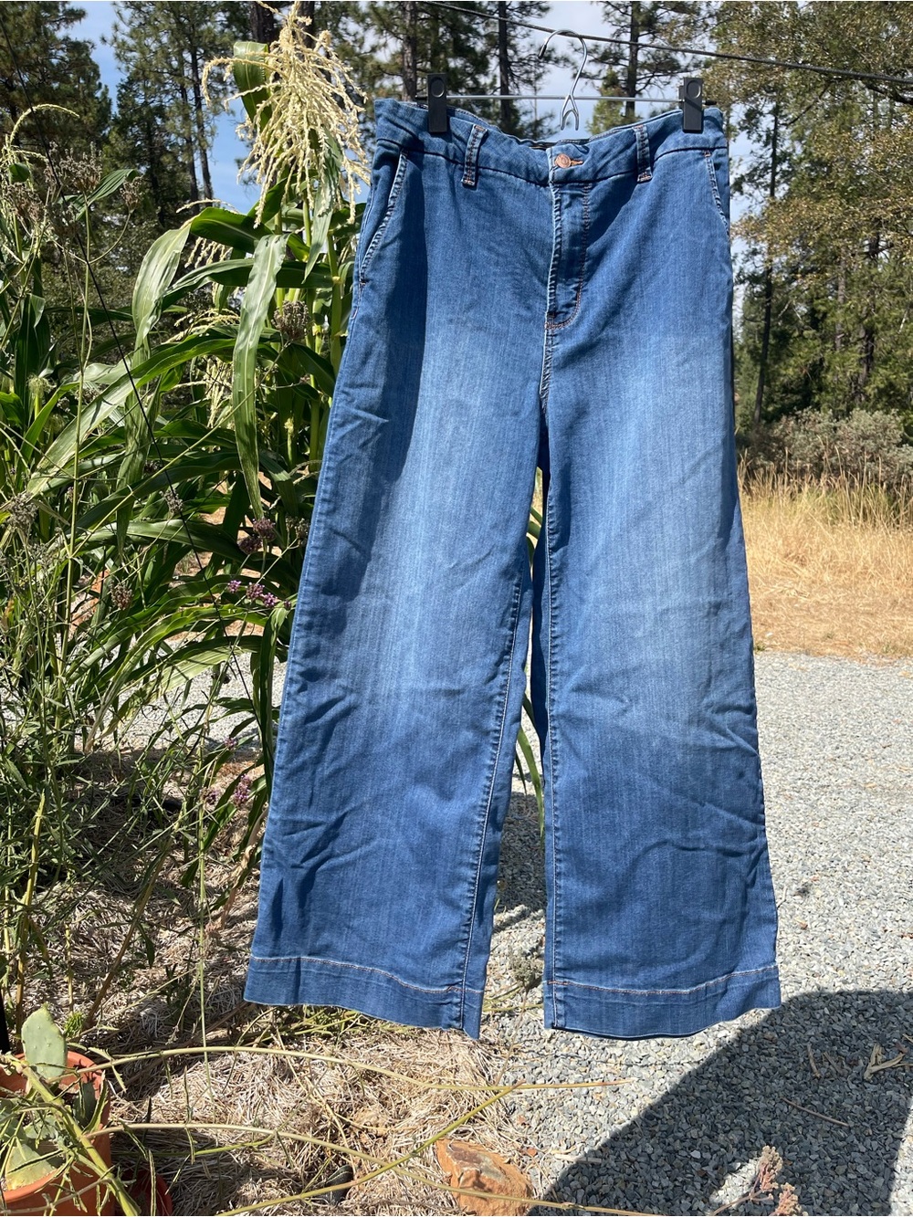 RACHEL Rachel Roy Medium Blue Wide-Leg Jeans